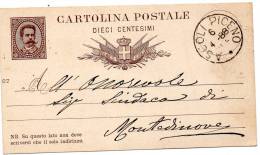1888 CARTOLINA CON ANNULLO ASCOLI PICENO - Postwaardestukken