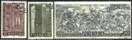 POLAND BATTLE OF GRUNWALD 550 YEARS HORSE PAINTING ART SET OF 3 1960  MINT CTO SG1168-70? READ DESCRIPTION !! - Unused Stamps