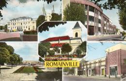 CPSM - ROMAINVILLE (93 )- CARTE MULTI - VUES - Mairie , Ecoles , Square Et Salle Des Fêtes - Romainville