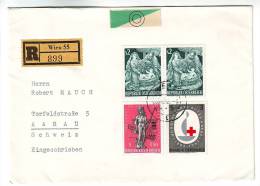 Austria R Letter Wien To Aarau Switzerland  Volunteer Fire Corps Red Cross - Lettres & Documents
