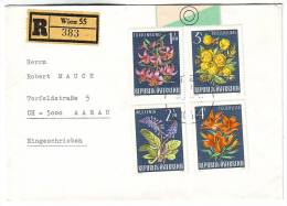 Austria R Letter Wien To Aarau,Switzerland 1966 Alpen Flora - Lettres & Documents