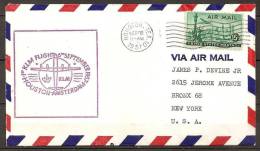 Etats-Unis D´Amérique USA 1957 N° PA 37 O Avion, Aviation, Premier Vol, Houston, Texas, Amsterdam, KLM, Pays-Bas - Lettres & Documents