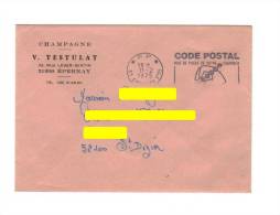 Enveloppe à Entête « Champagne », Avec Flamme SECAP Illustrée Et Cachet PP D’ Epernay, Marne (51)  Du 11-02-1975 - Frankobriefe
