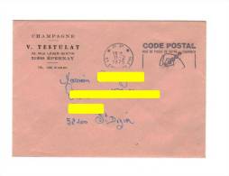 Enveloppe à Entête « Champagne », Avec Flamme SECAP Illustrée Et Cachet PP D’ Epernay, Marne (51)  Du 11-02-1975 - Lettres Civiles En Franchise