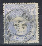 Sello 50 Mils Alegoria 1870, Fechador FIGUERAS (Gerona), Num 107 º - Gebruikt