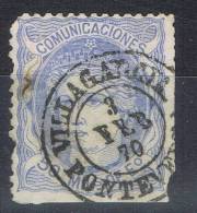 Sello 50 Mils Alegoria 1870, Fechador VILLAGARCIA (Pontevedra), Num 107 º - Oblitérés