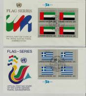 UNO NY  FDC*2 1984 1987 FLAG - Storia Postale