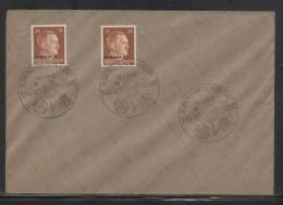 POLAND UKRAINE 1942 THIRD REICH ROWNO WOLHYNIEN PHILATELIC EXPO COVER 2 X 24 PF HITLER HEADS - General Government