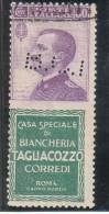 1924-25 Pubblicitari - 50 C. "Michetti" (Sass.  85) "Tagliacozzo" (usato) Sass. 17 - Perfin Perforazione BCI Incompleta - Reclame