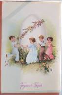 Cp Litho Illustrateur Coloprint  Lore H Hummel Ronde Enfants Enfant Fleur Danse Autour De Gros Oeuf Fete  Paques - Hummel