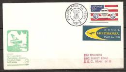 Etats-Unis D´Amérique USA 1976 N° PA 84 O Avion, Aviation, Lufthansa, Douglas, Premier Vol, DC 10, Philadelphie, Boston - Cartas & Documentos