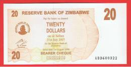 ZIMBABWE - 20  Dolar  2006 SC  P-40 - Simbabwe