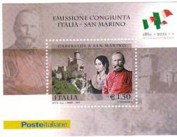 ITALIA 2011 EMISSIONE CONGIUNTA SAN MARINO GARIBALDI - INTEGRO - 2011-20: Nieuw/plakker
