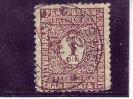 PORTO-1 DIN-T II-POSTMARK-NOVI SAD-SHS-VOJVODINA-SERBIA-YUGOSLAVIA-1921 - Segnatasse