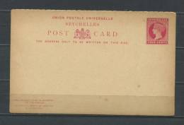 Great Britain Seychelles Postal Stationary Card Red  4 C Unused Reply Card - Seychelles (...-1976)
