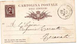 1887 CARTOLINA CON ANNULLO SIROLO ANCONA - Postwaardestukken