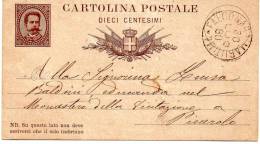 1880  CARTOLINA CON ANNULLO FALCONARA MARITTIMA ANCONA - Postwaardestukken