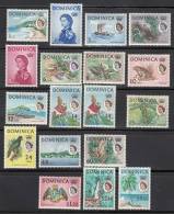 Dominica.  Scott No.164-80 + 173a  Unused Hinged  Year 1963 - Dominica (1978-...)