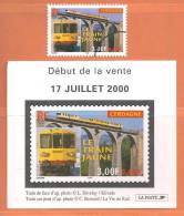 (L145) N° 3338 Train Jaune étiquette Annonce De Vente + Une Valeur Paraoblitérée (cerdagne) Voir Description - Covers & Documents
