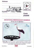 BIRDS, OISEAUX, CICONIA CICONIA, POSTCARD STATIONERY, ENTIERE POSTAUX, UNUSED, 2000, ROMANIA - Pelícanos