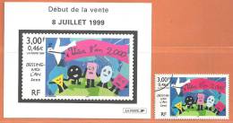 (L155) N° 3261 An 2000 étiquette Annonce  + Une Valeur Paraoblitérée (dessin, Enfants, Millénaire) Voir Description - Cartas & Documentos