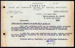 Belgique - Obourg - FABELTA - Union Des Fabriques Belges De Textiles Artificiels - 1944 - 1900 – 1949