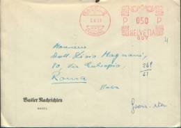 1961 AFFRANCHISEMENT MECANIQUE BASEL 2 ANNHAME X ROMA - Postage Meters