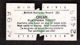 Railway Platform Ticket CHEAM BRB(S) Green Diamond Edmondson - Europa