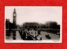 * ROYAUME UNI-England-LONDON-WESTMINSTER BRIDGE-Carte Photo Davidson Brothers-1907(Voir Les 2 Timbres) - River Thames