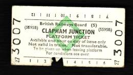 Railway Platform Ticket CLAPHAM JUNCTION BRB(S) Green Diamond Edmondson - Europe