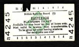 Railway Platform Ticket EASTLEIGH BRB(S) Green Diamond Edmondson - Europa