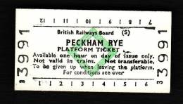 Railway Platform Ticket PECKHAM RYE BRB(S) Green Diamond Edmondson - Europe