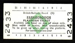 Railway Platform Ticket FARNBOROUGH BRB(S) Green Diamond Edmondson - Europa