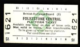 Railway Platform Ticket FOLKESTONE CENTRAL BRB(S) Green Diamond Edmondson - Europa