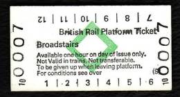 Railway Platform Ticket BROADSTAIRS BRB(S) Green Diamond Edmondson - Europe