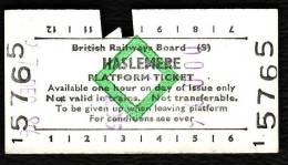 Railway Platform Ticket HASLEMERE BRB(S) Green Diamond Edmondson - Europa