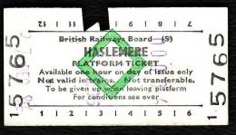 Railway Platform Ticket HASLEMERE BRB(S) Green Diamond Edmondson - Europe