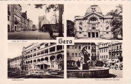 Deutschland, Gera 1958, Theater, Waldkrankenhaus, Simsonbrunen + Erker, Gelaufen Ja 1958 - Gera