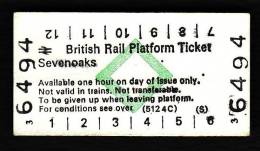 Railway Platform Ticket SEVENOAKS BRB(S) Green Diamond Edmondson - Europa