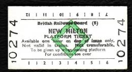 Railway Platform Ticket NEW MILTON BRB(S) Green Diamond Edmondson - Europa