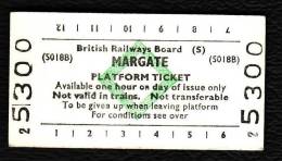 Railway Platform Ticket MARGATE BRB(S) Green Diamond Edmondson - Europa