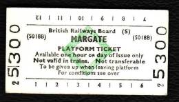 Railway Platform Ticket MARGATE BRB(S) Green Diamond Edmondson - Europe