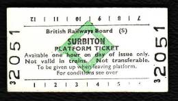 Railway Platform Ticket SURBITON BRB(S) Green Diamond Edmondson - Europe