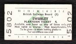 Railway Platform Ticket SWANLEY BRB(S) Green Diamond Edmondson - Europe