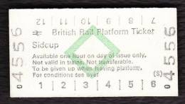 Railway Platform Ticket SIDCUP BRB(S) Green Diamond Edmondson - Europa