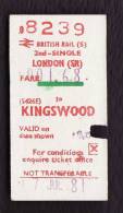 Railway NCR21 Ticket London SR KINGSWOOD BR(S) Single - Europe