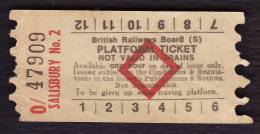 Railway Platform Ticket SALISBURY No.2 BRB(S) Red Diamond AA - Europa