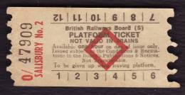 Railway Platform Ticket SALISBURY No.2 BRB(S) Red Diamond AA - Europe