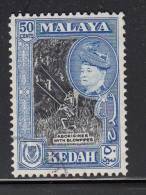 Kedah Used Scott #90 50c Sultan Tungku Badlishah, Aborigines With Blowpipes - Kedah