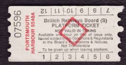 Railway Platform Ticket PORTSMOUTH HARBOUR 5540A BRB(S) Red Diamond AA - Europe